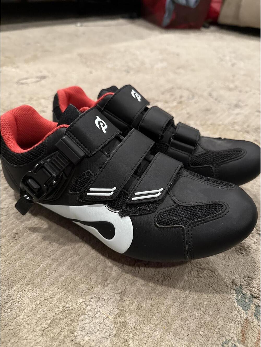 Peloton Unisex Cycling Shoes EU 42 Black Red Clipless
